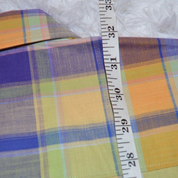Alan Flusser Plaid Checkered Lightweight Button-up Shirt Large - Picture 5 of 10